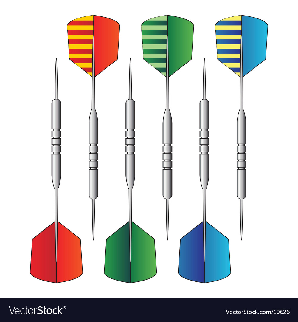 Dartboard darts Royalty Free Vector Image - VectorStock