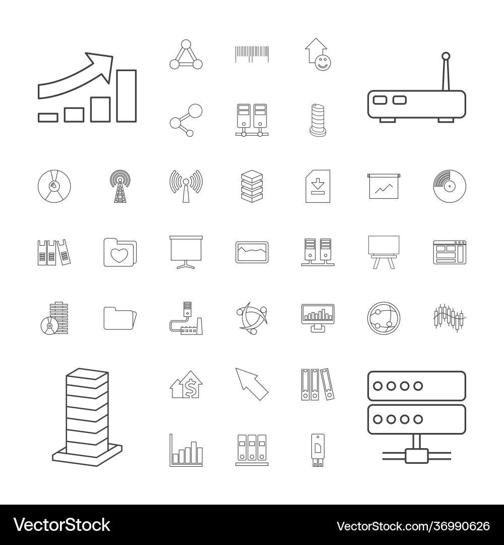 Data icons Royalty Free Vector Image - VectorStock