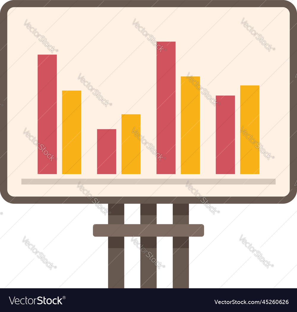 Graph comparison icon flat compare Royalty Free Vector Image