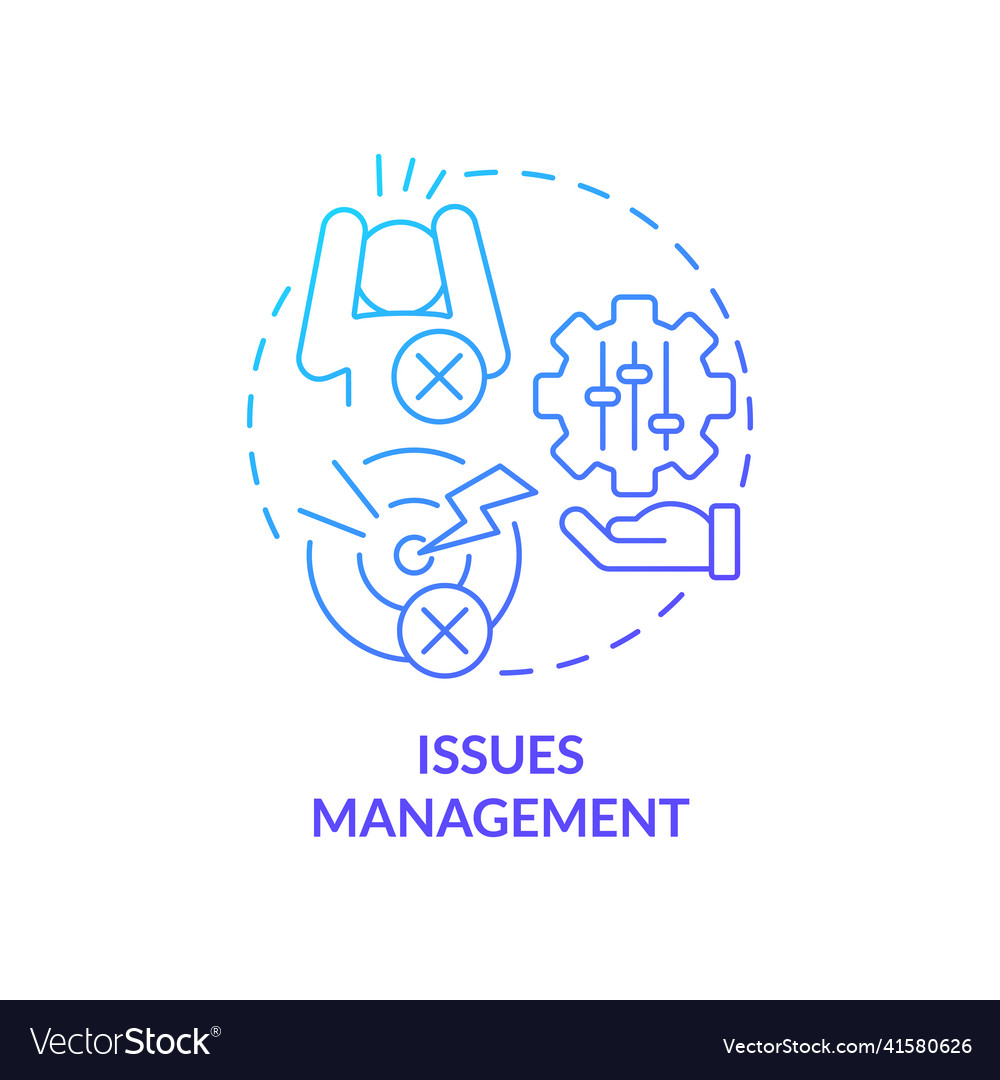 Issues management blue gradient concept icon Vector Image
