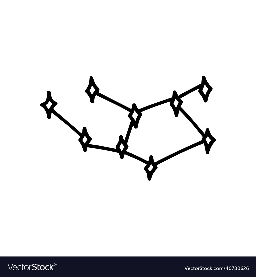 Shiny star constellation doodle hand drawn Vector Image