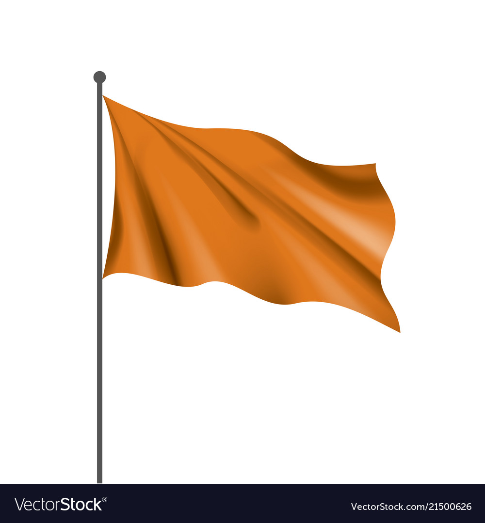 Waving the orange flag on a white background Vector Image