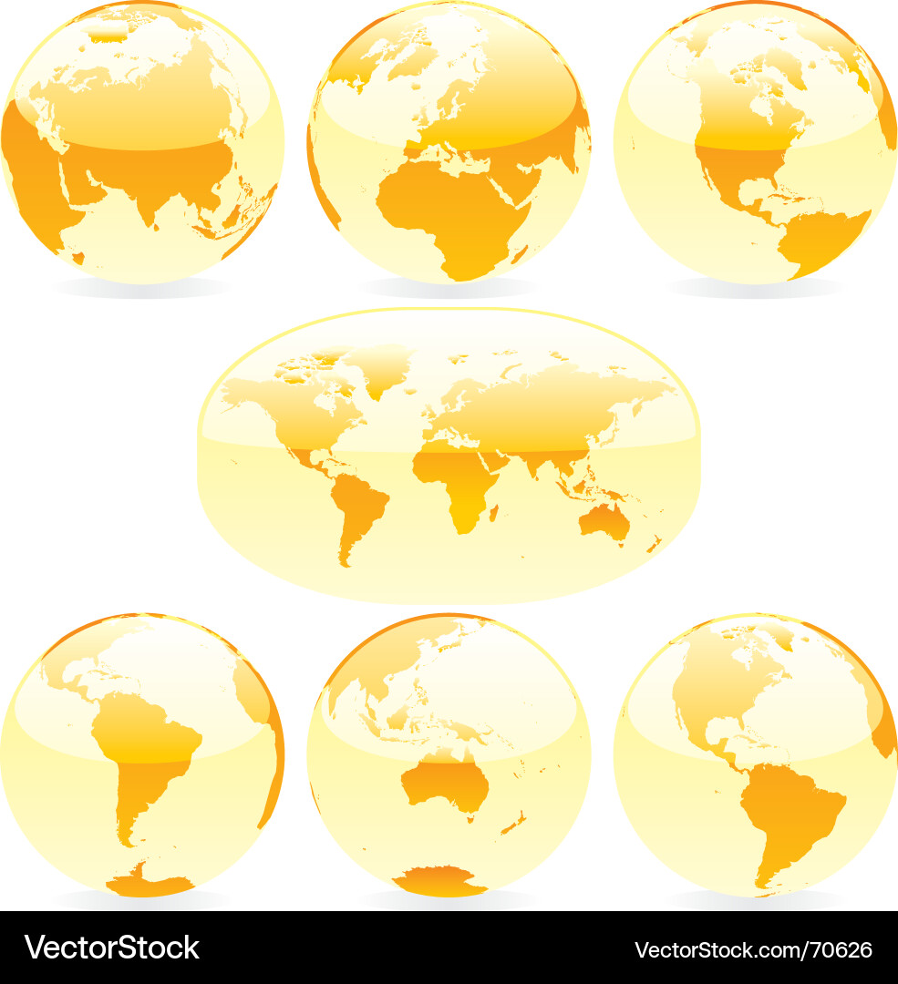 World globes and map Royalty Free Vector Image