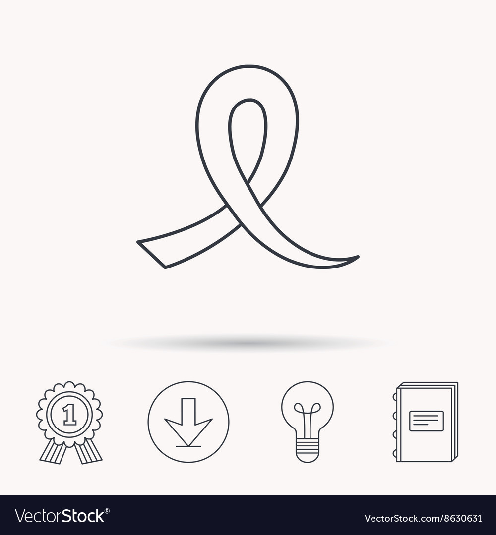 Awareness ribbon icon oncology sign Royalty Free Vector