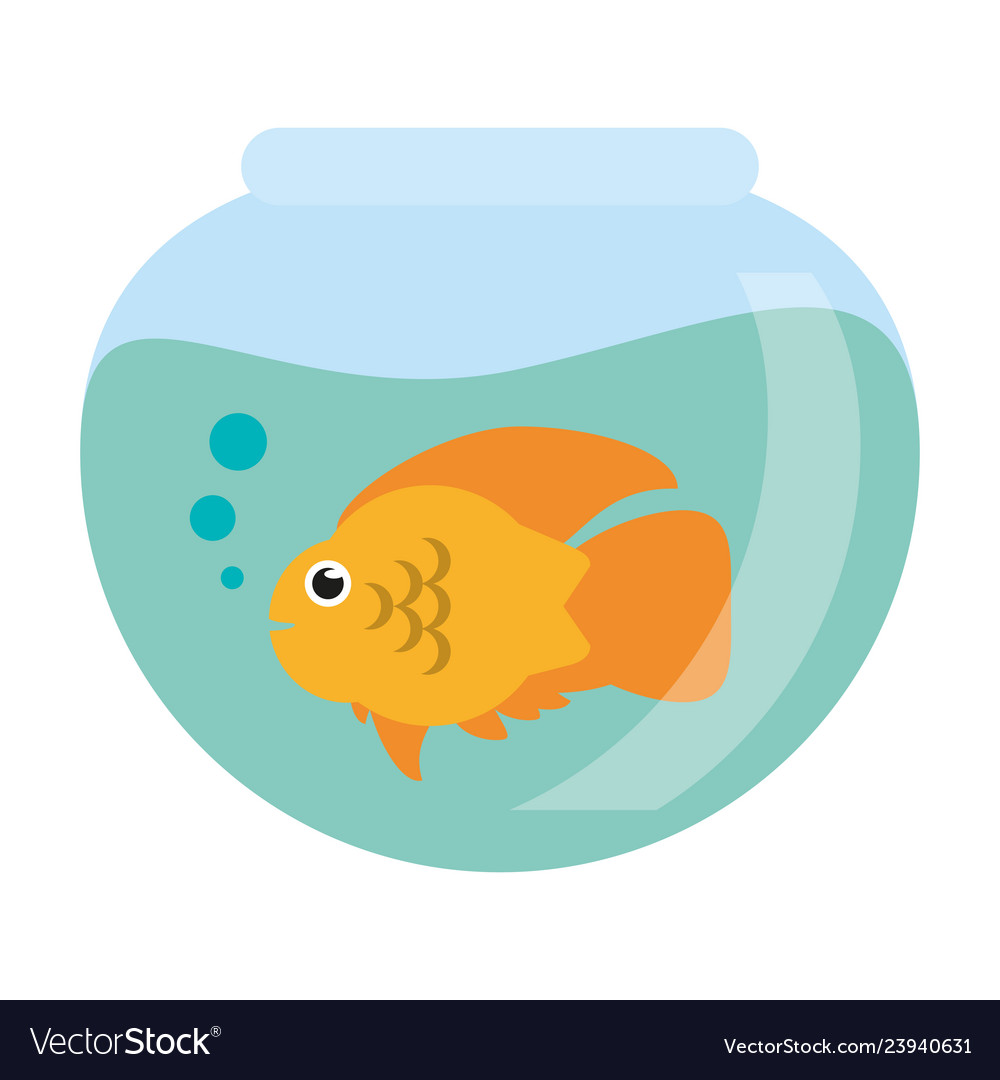 Fish in crystal bowl Royalty Free Vector Image