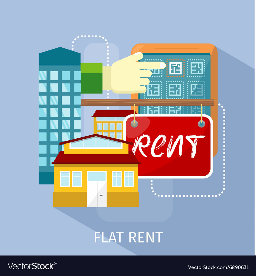 Flat Rent Price Design Concept Royalty Free Vector Image
