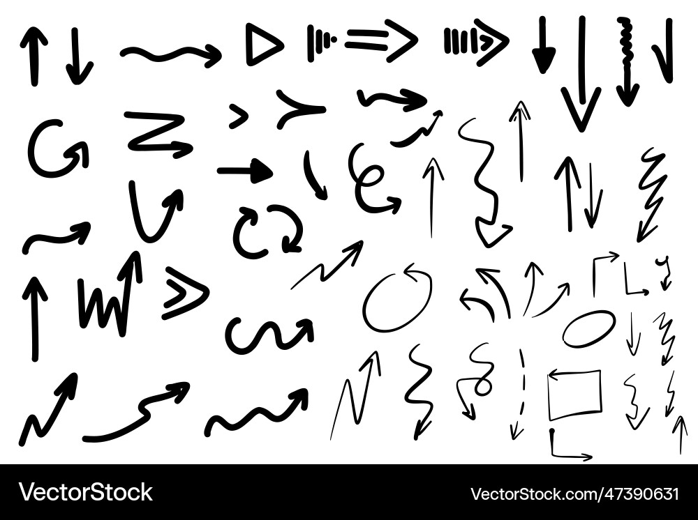 Hand drawn arrows Royalty Free Vector Image - VectorStock