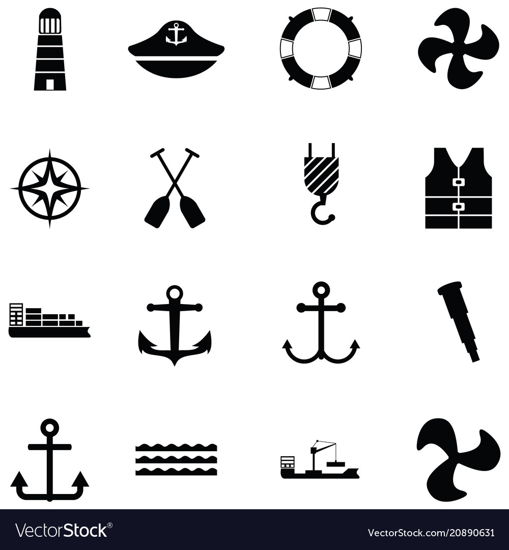 Harbor icon set Royalty Free Vector Image - VectorStock