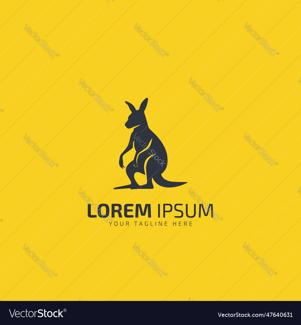 Kangaroo sitting logo icon isolated sign symbol Vector Image