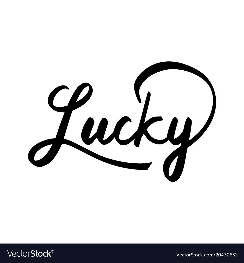 lucky-word-lettering-royalty-free-vector-image