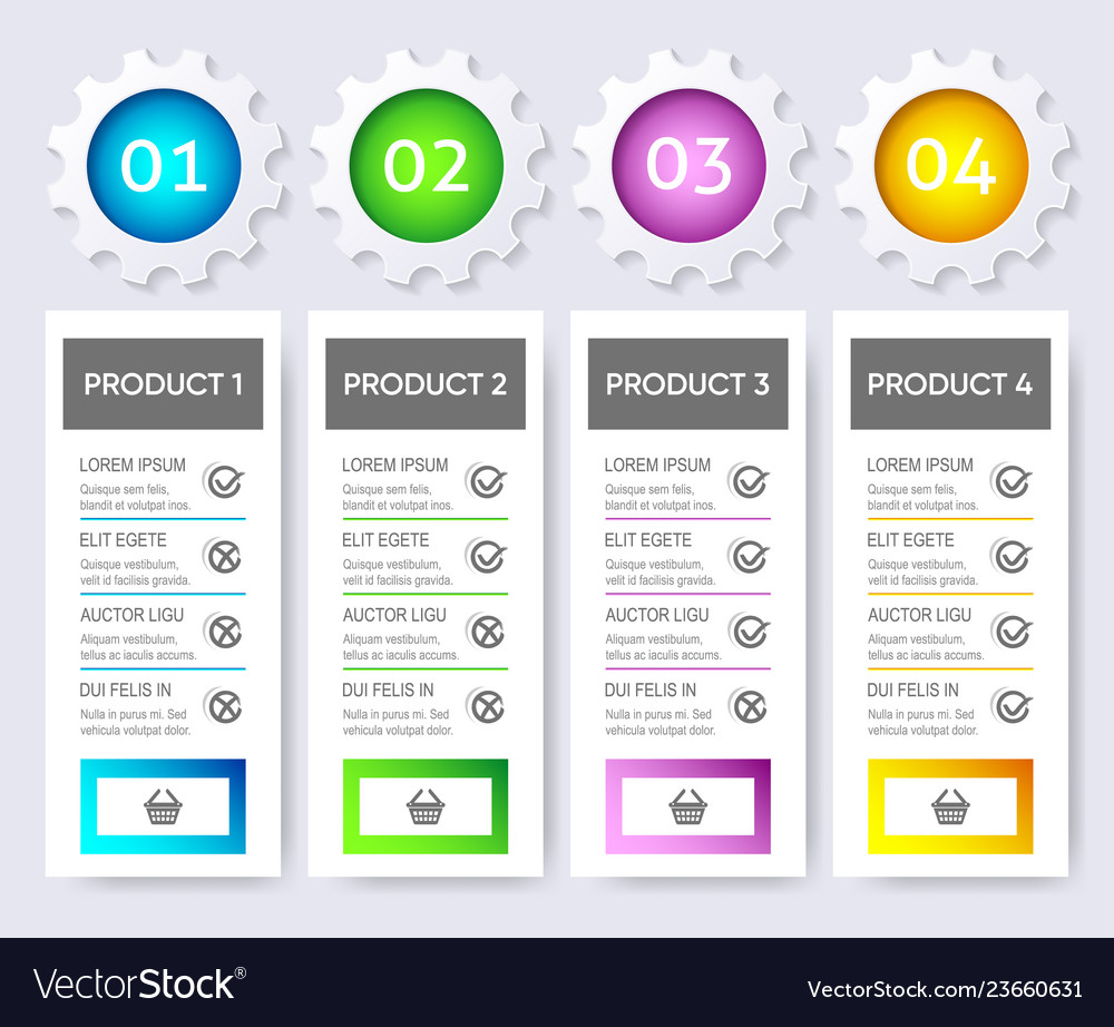 Modern product price table design template Vector Image