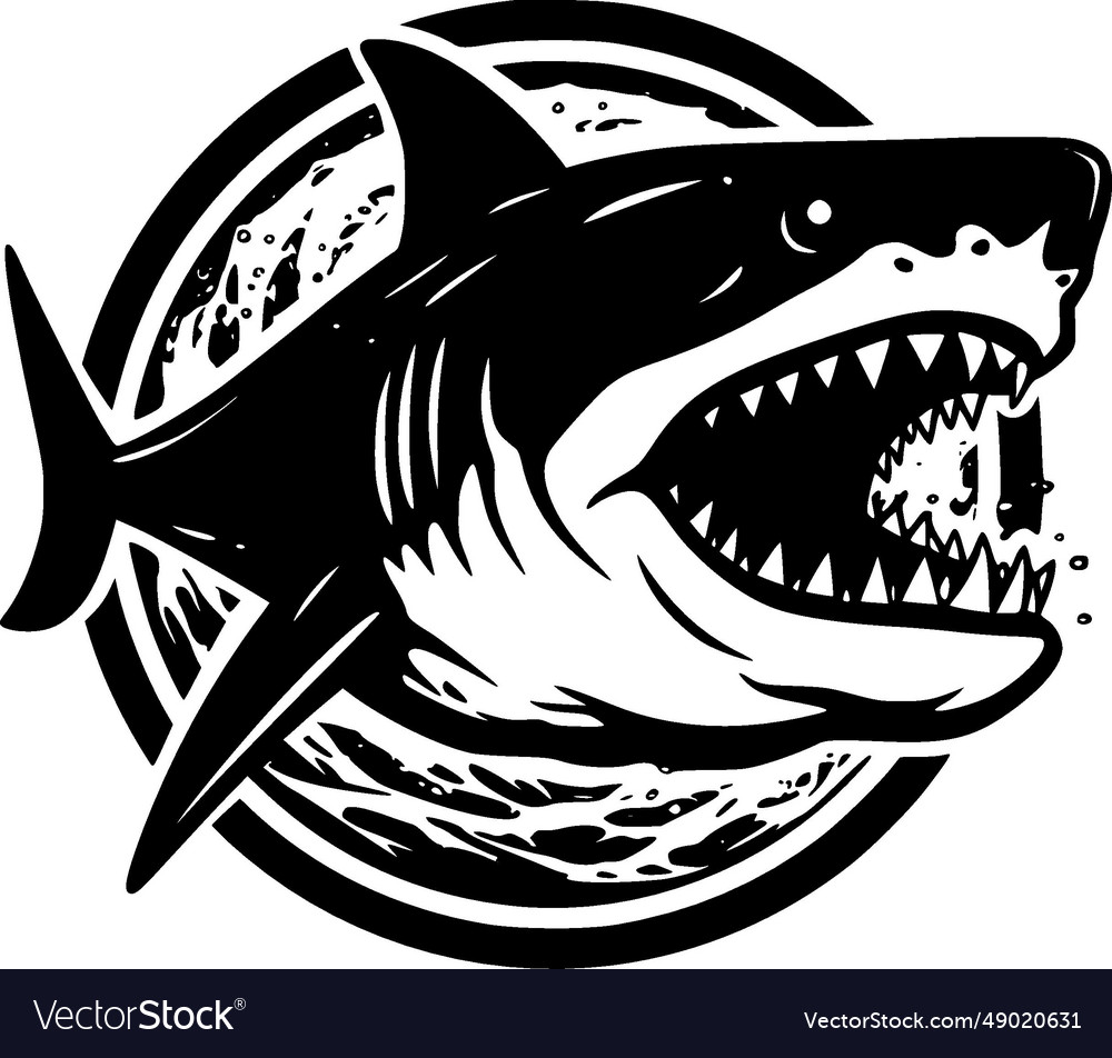 Shark - minimalist and simple silhouette Vector Image