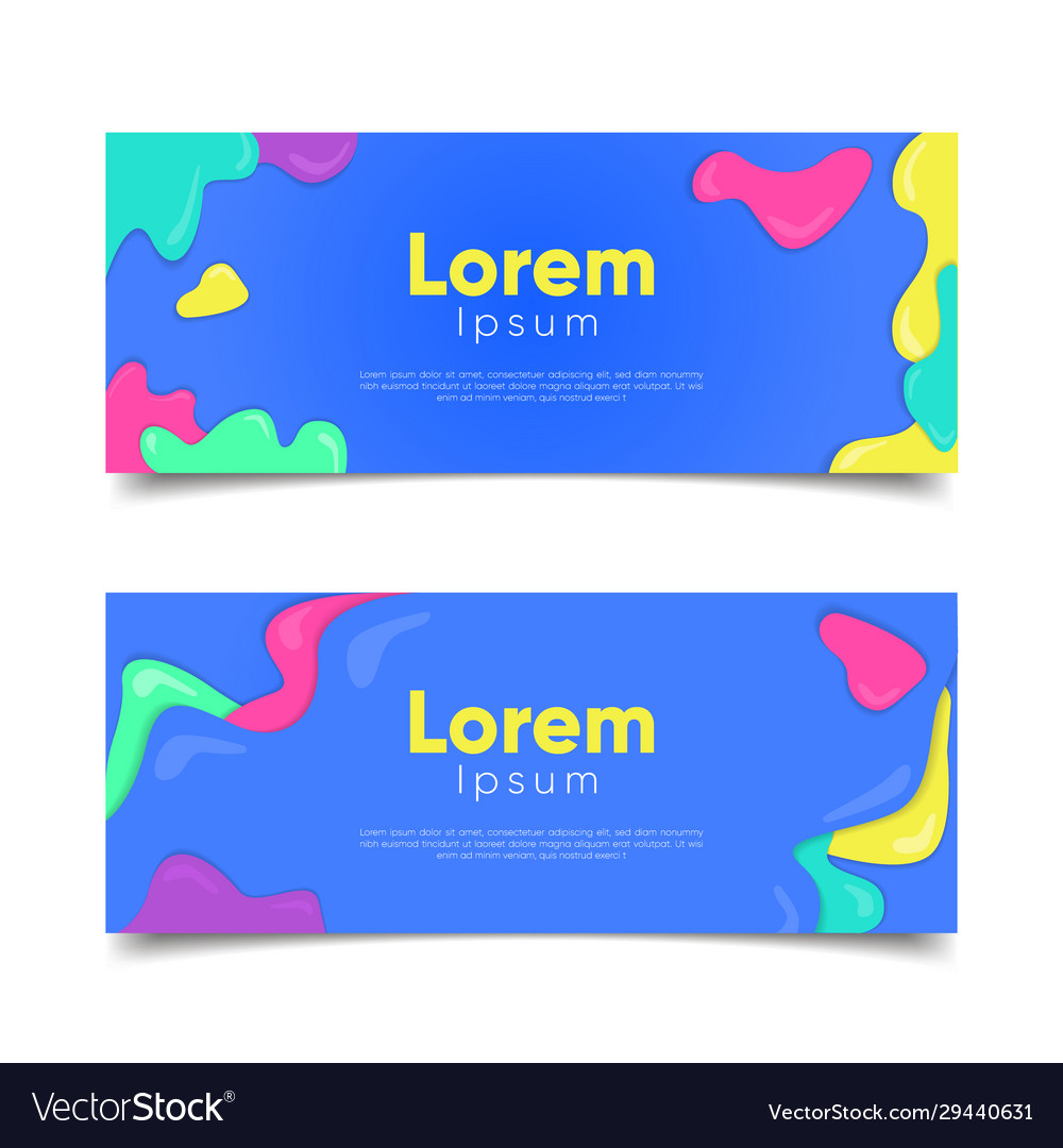 Template banner colorful happy funny in blue Vector Image