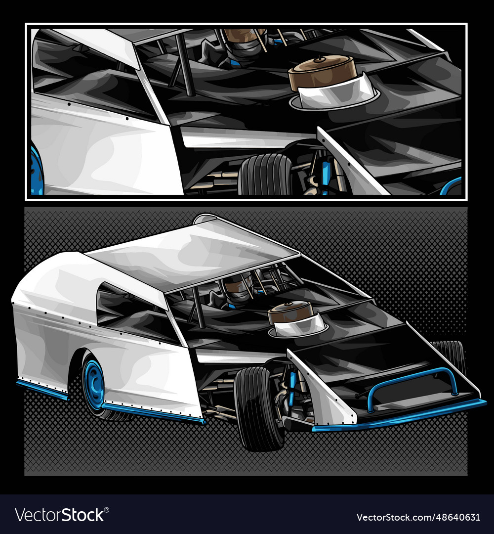 White drag racing car with black strip Royalty Free Vector