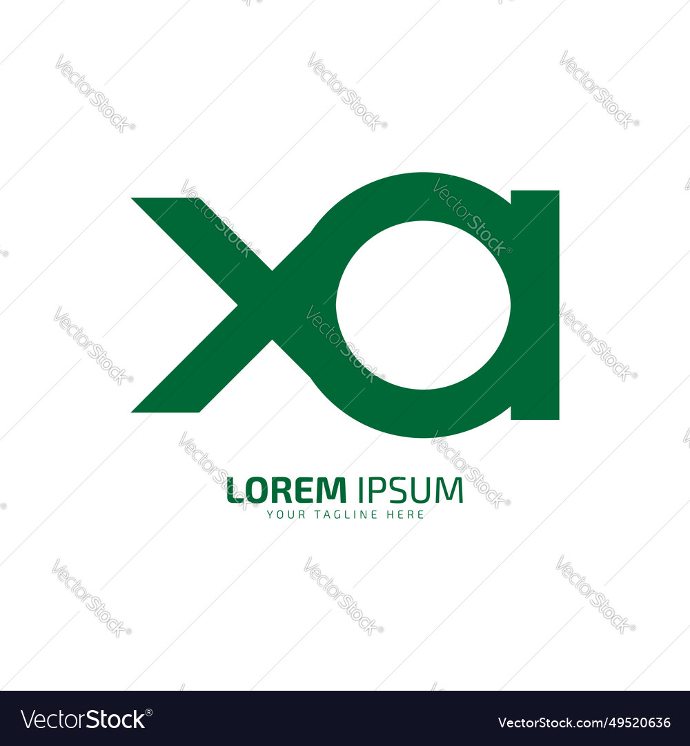 Alphabet letter x a and xa or ax minimal Vector Image