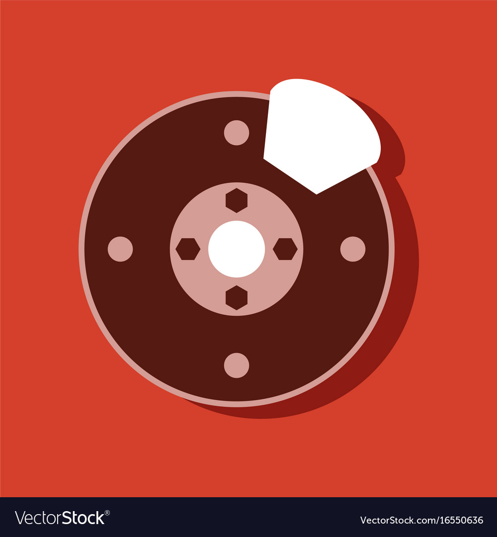 Flat icon design collection wheel and brake Vector Image