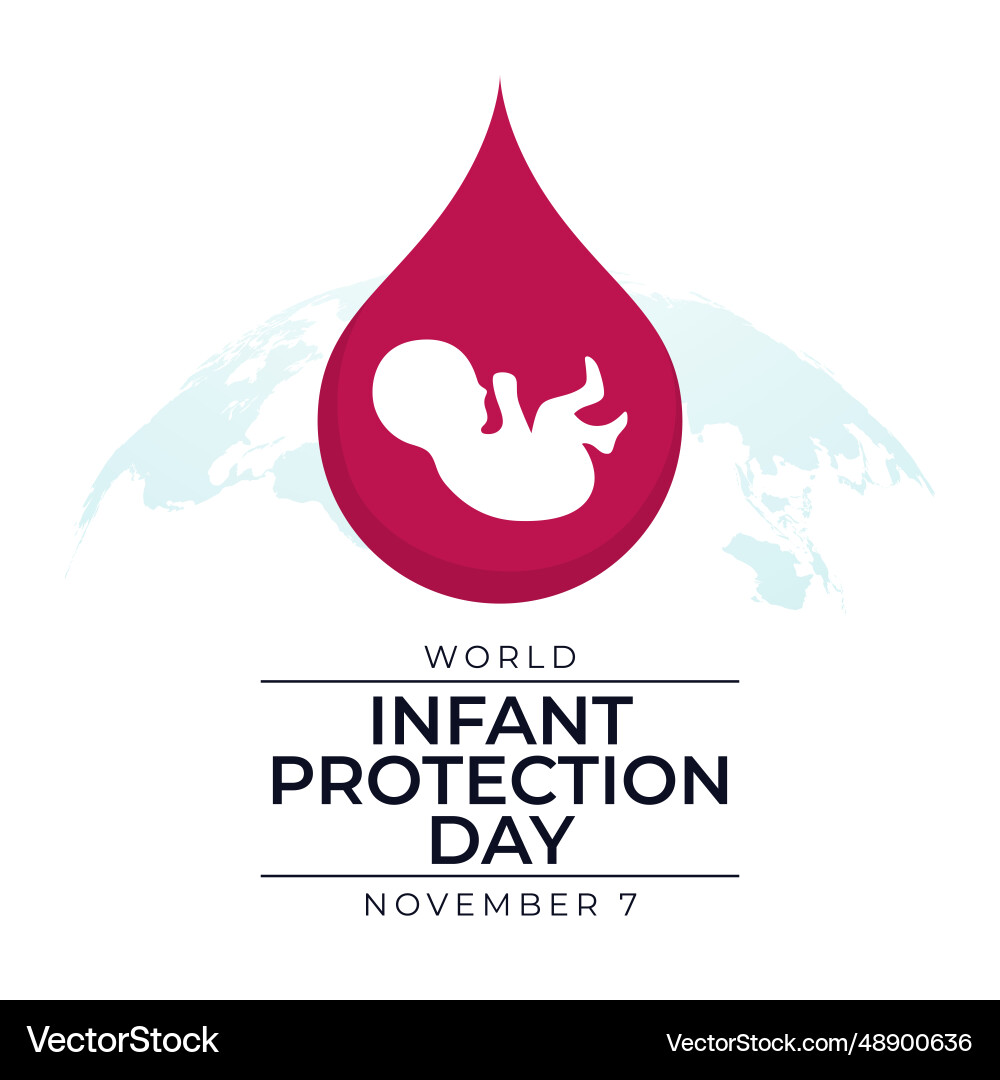 Flyers promoting infant protection day Royalty Free Vector