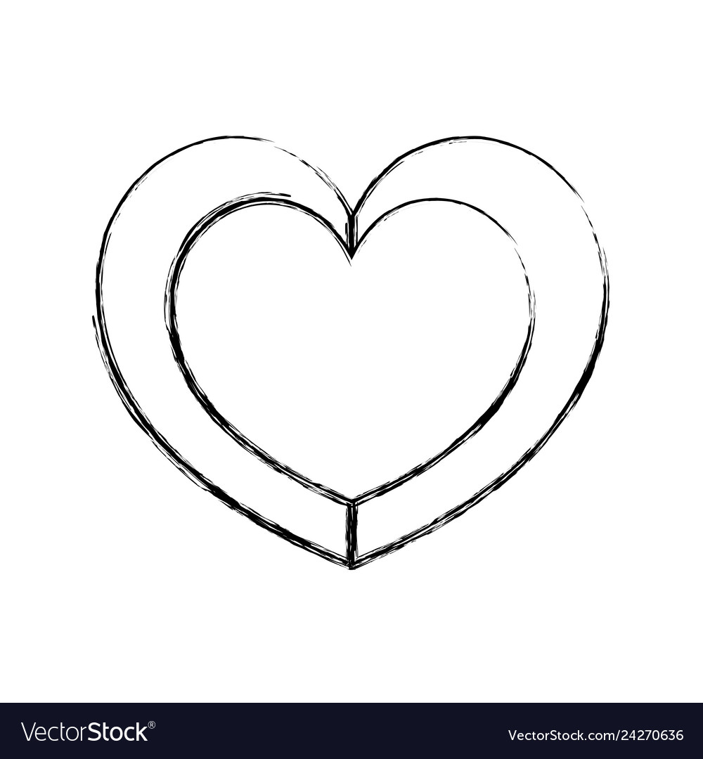 Grunge cute heart to passion symbol style Vector Image