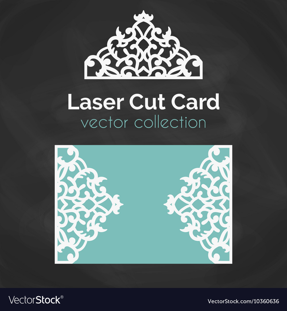 Laser Cut Card Template For Laser Cutting Cutout Vector Image