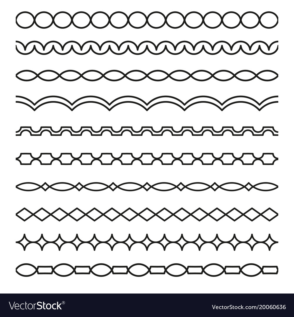 Set of borders art dividers in geometrical style Vector Image