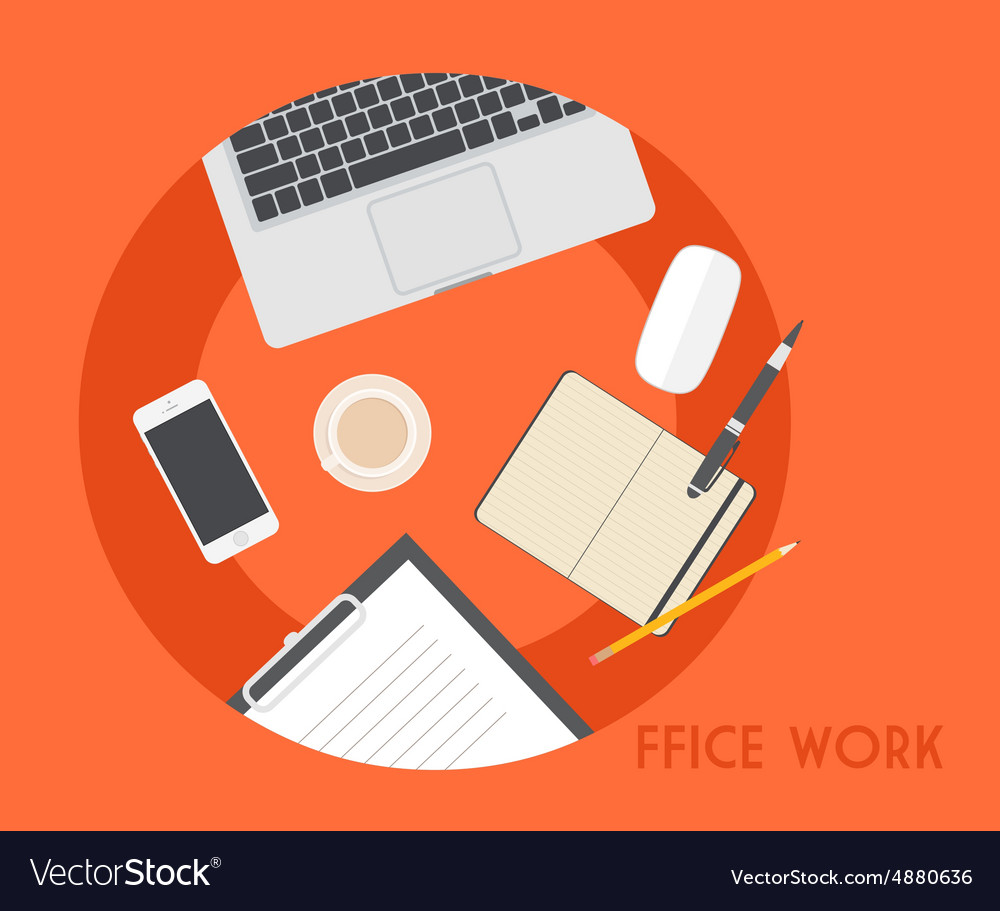 Set of flat business office Royalty Free Vector Image