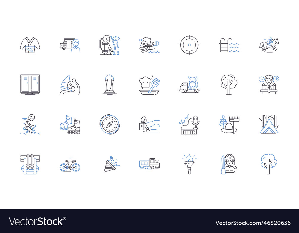 Sporting events line icons collection competition Vector Image