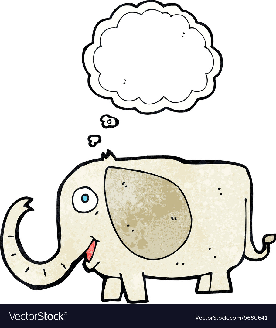 Cartoon baby elephant with thought bubble Vector Image