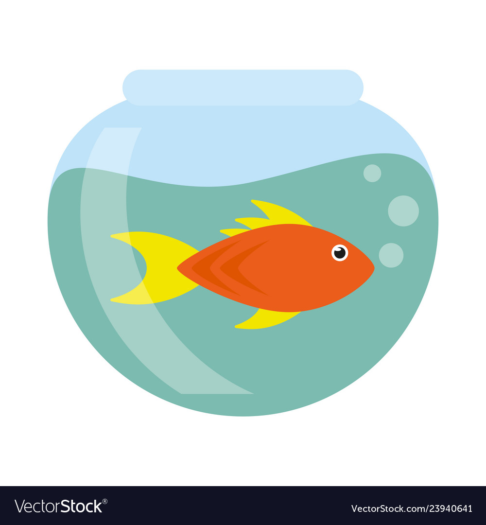 Fish in crystal bowl Royalty Free Vector Image