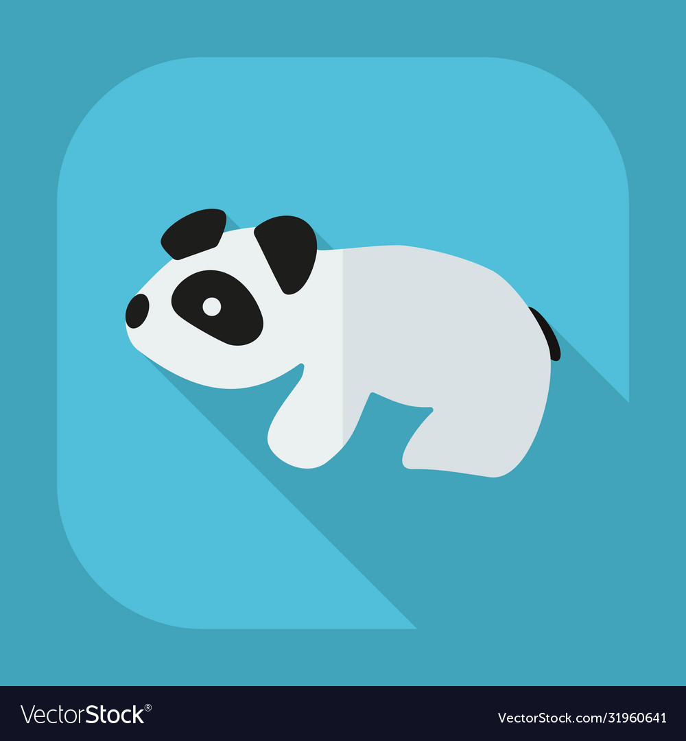 Flat modern design with shadow icons pandas Vector Image