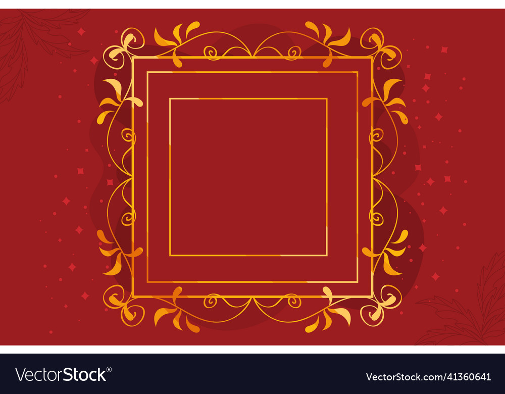 Golden square monogram Royalty Free Vector Image