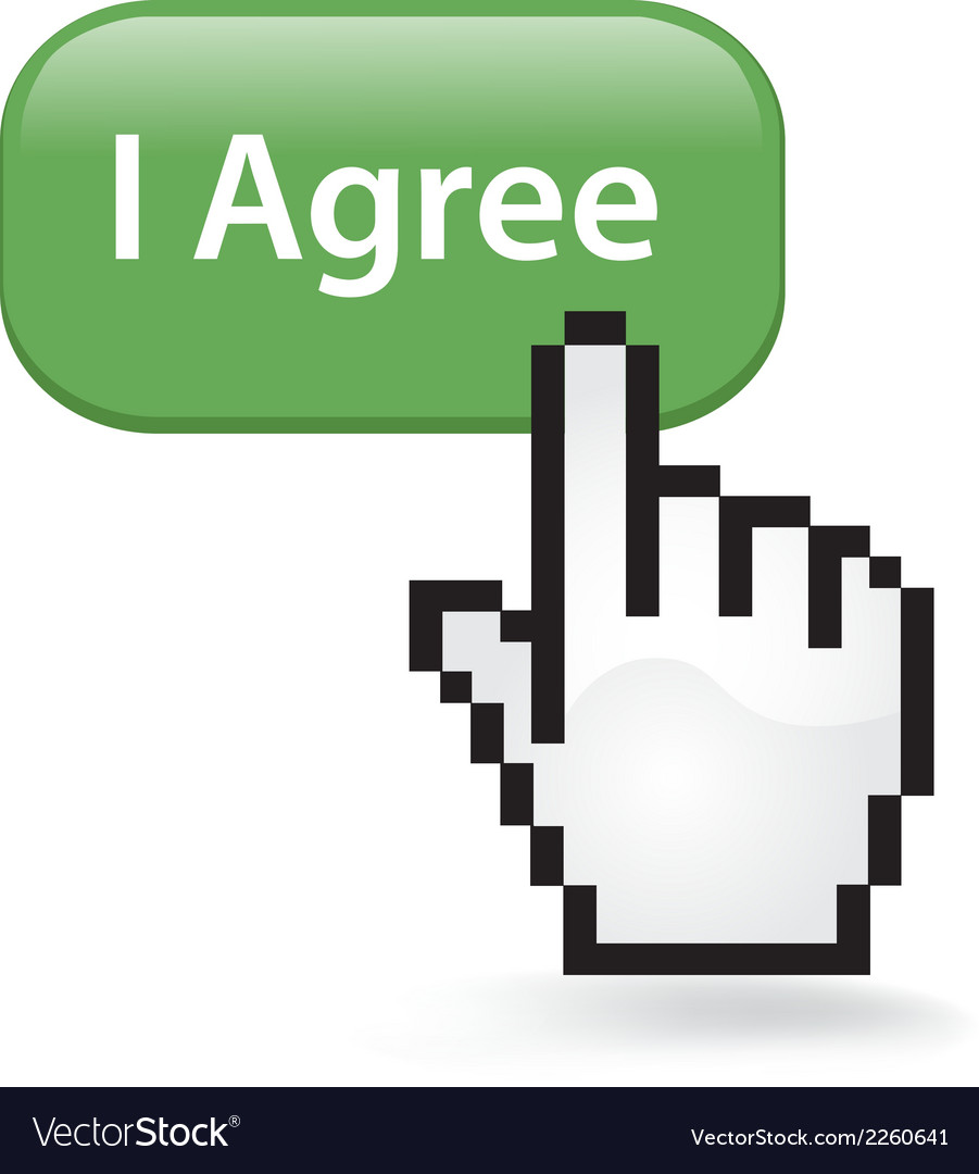 I agree button Royalty Free Vector Image - VectorStock