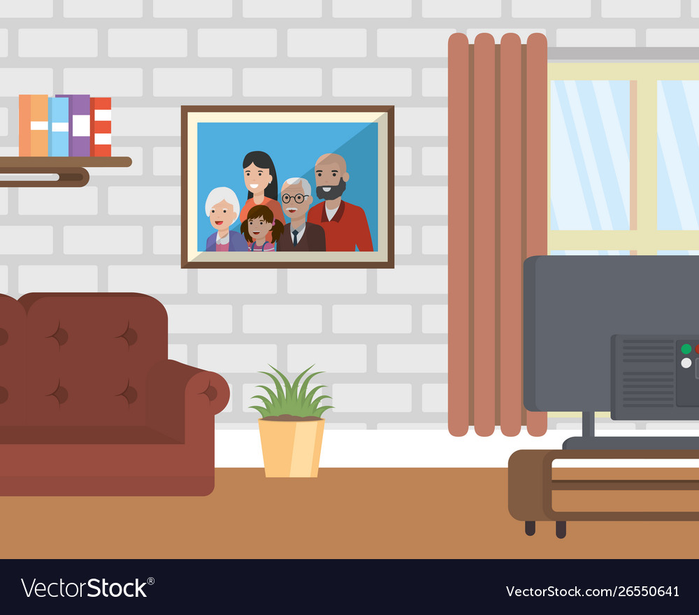 Living room flat image design Royalty Free Vector Image