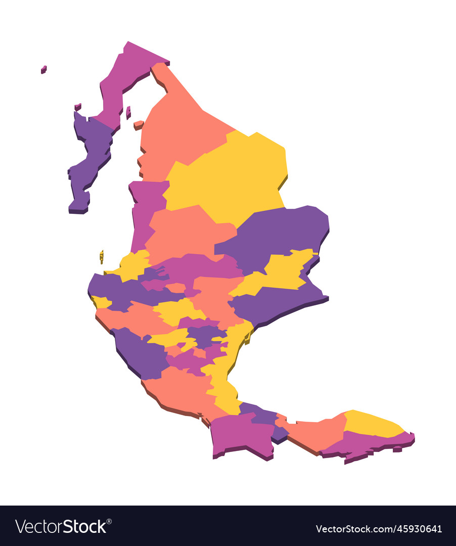 Mexico Political Map Of Administrative Divisions Vector Image 3874