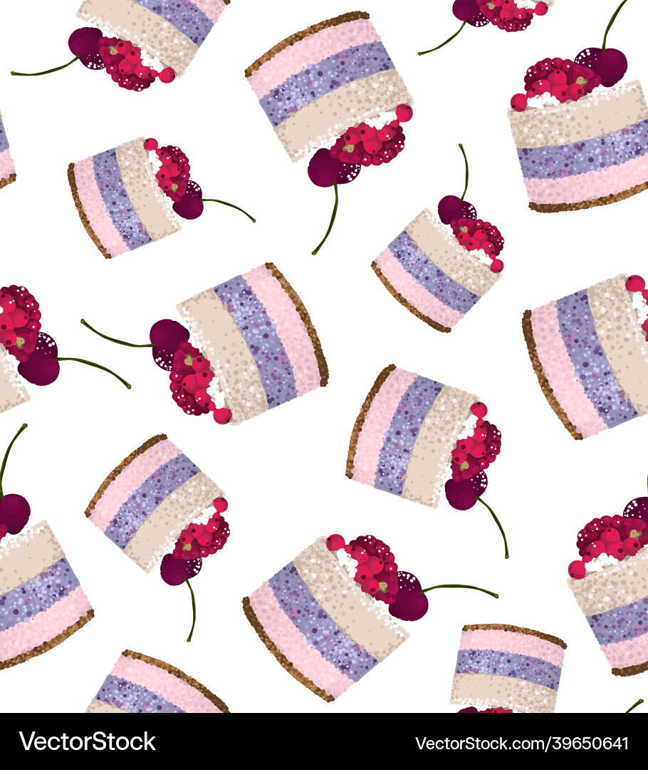 Seamless pattern with cakes Royalty Free Vector Image