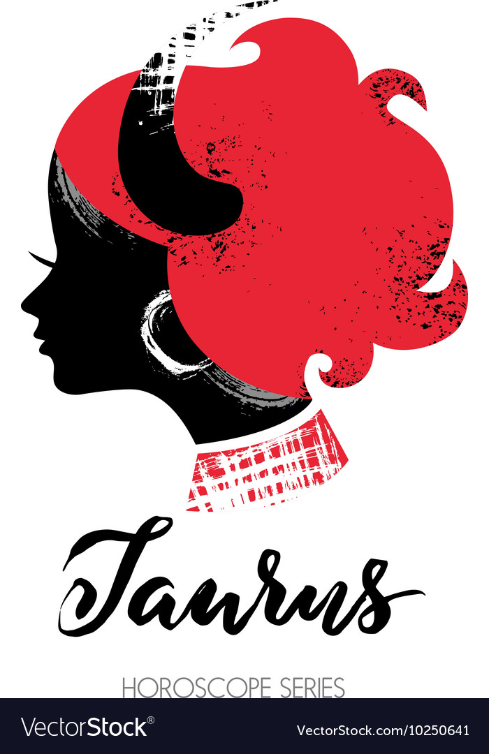 Taurus Zodiac Sign Beautiful Girl Silhouette Vector Image