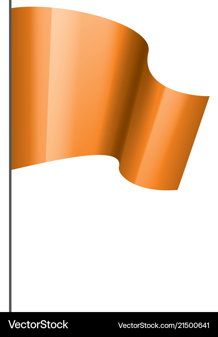 Waving the orange flag on a white background Vector Image