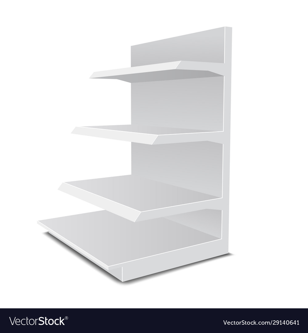 White long blank empty showcase displays Vector Image