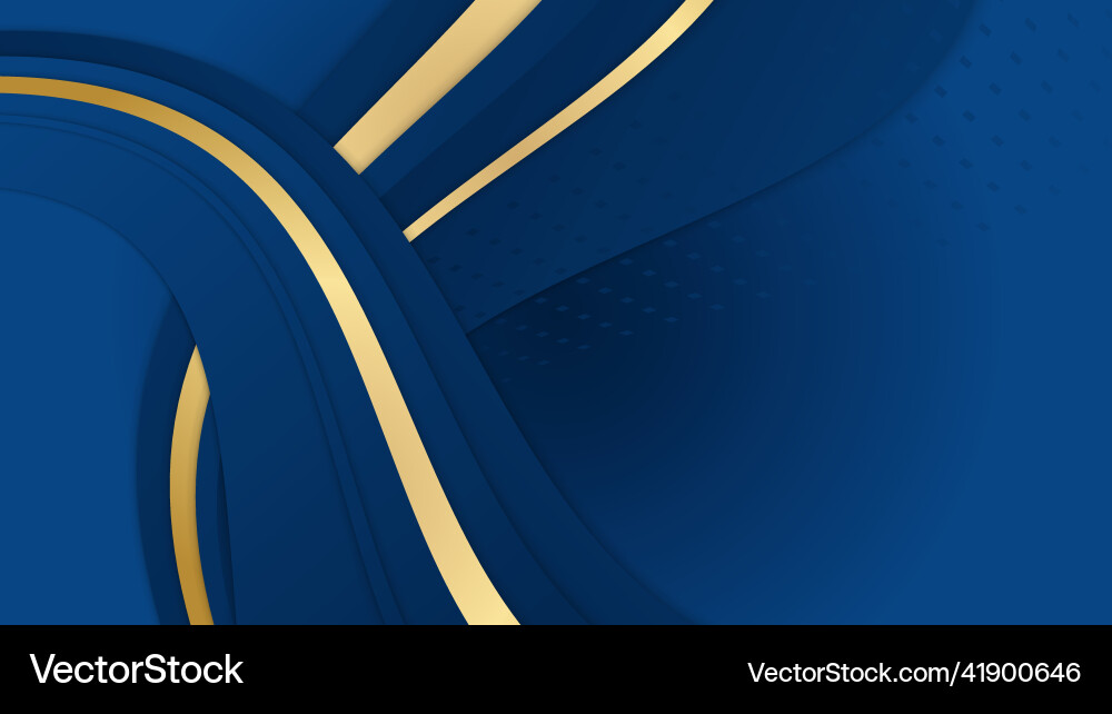 Abstract dark blue and gold luxury background Vector Image