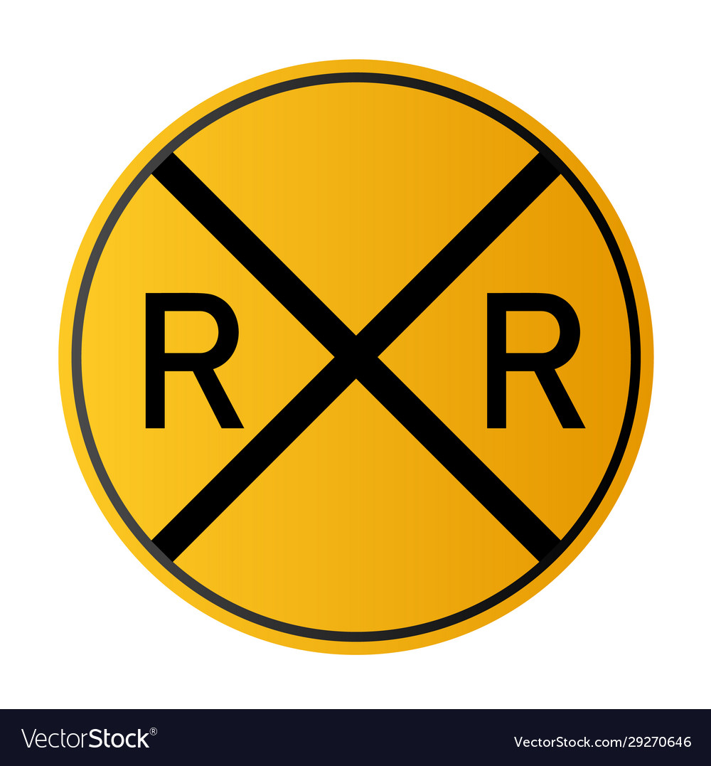 Detailed railway warning signs isolated Royalty Free Vector