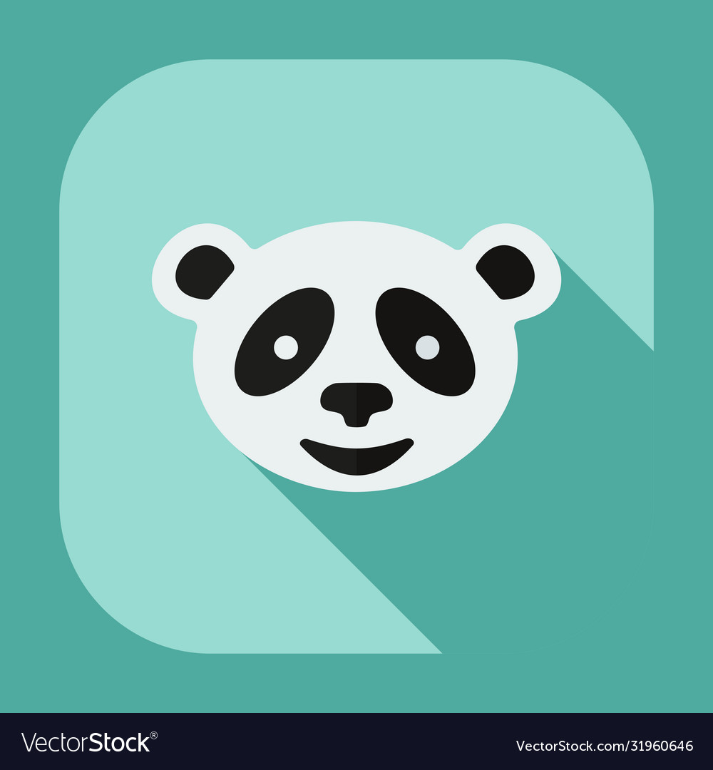 Flat modern design with shadow icons pandas Vector Image