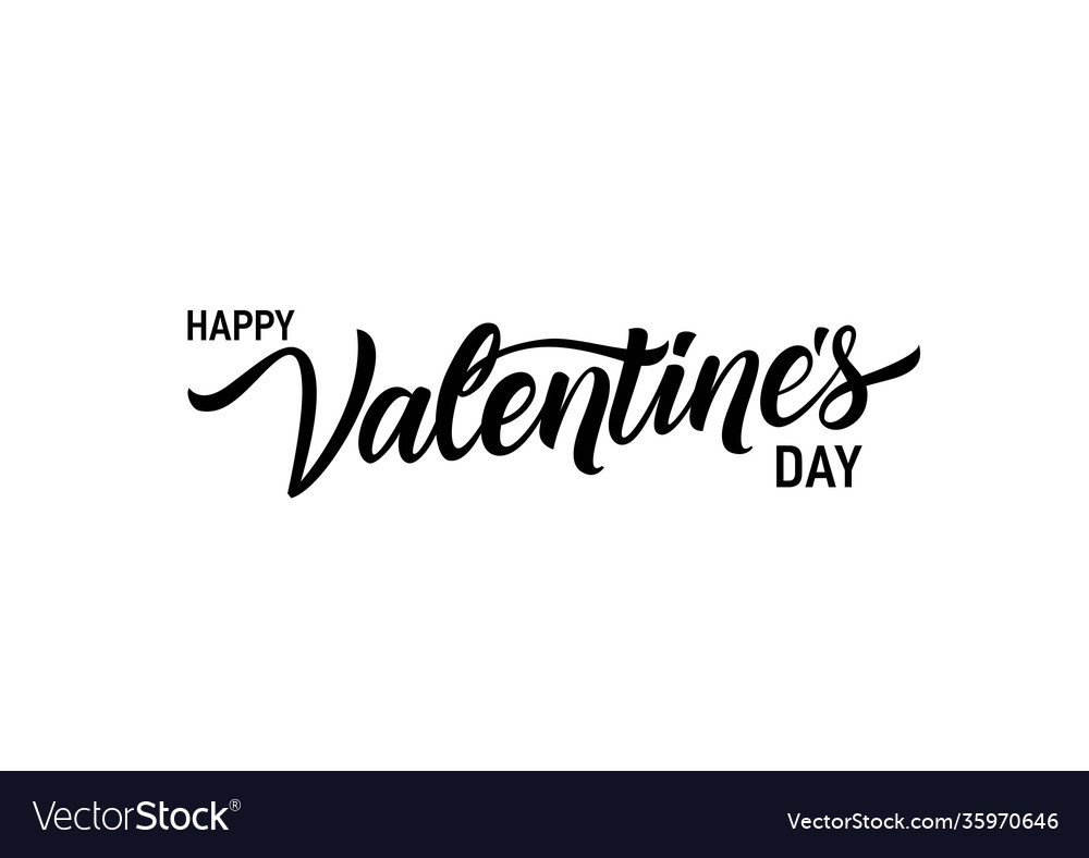 Happy valentines day lettering Royalty Free Vector Image