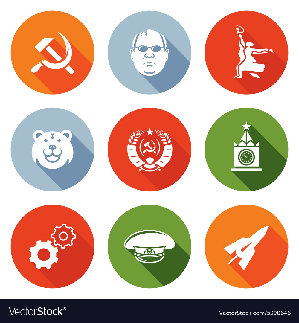 Soviet union icons set Royalty Free Vector Image