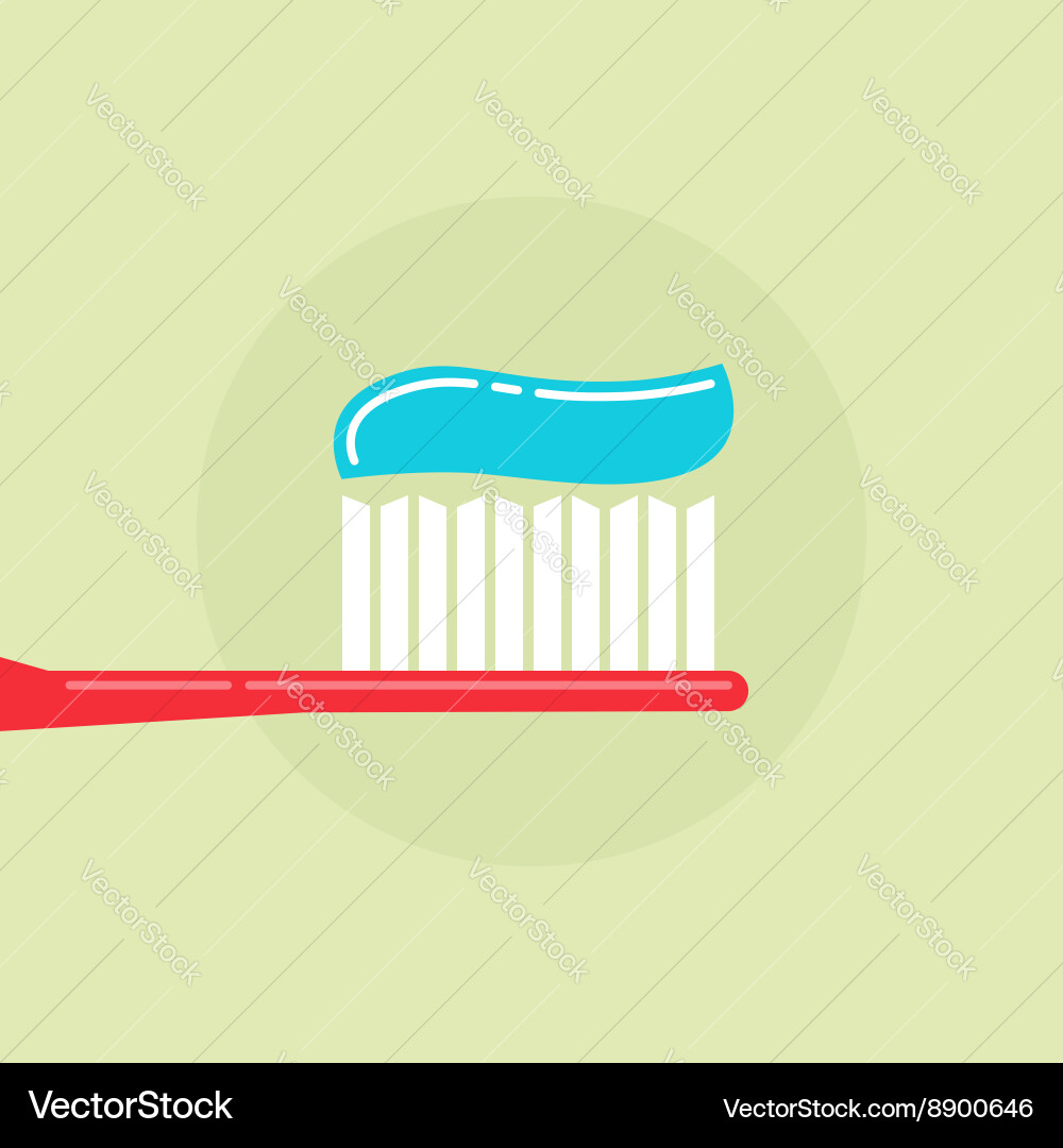 Toothbrush with toothpaste Royalty Free Vector Image