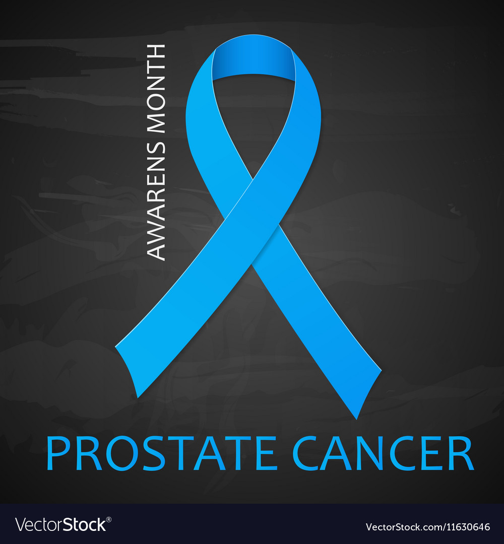 World Prostate Cancer Day Poster Blue Ribbon Vector Image