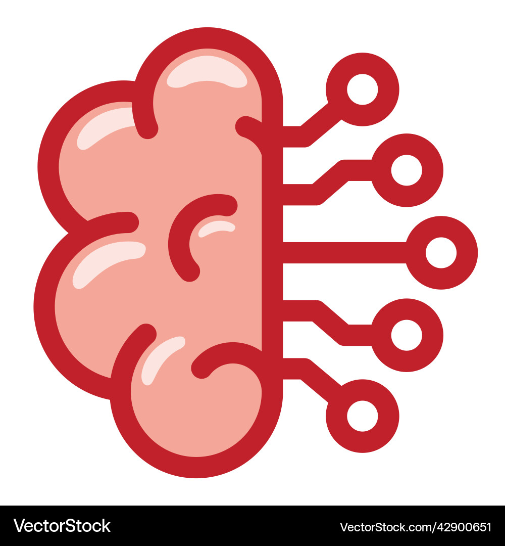 Artificial intelligence flat design Royalty Free Vector