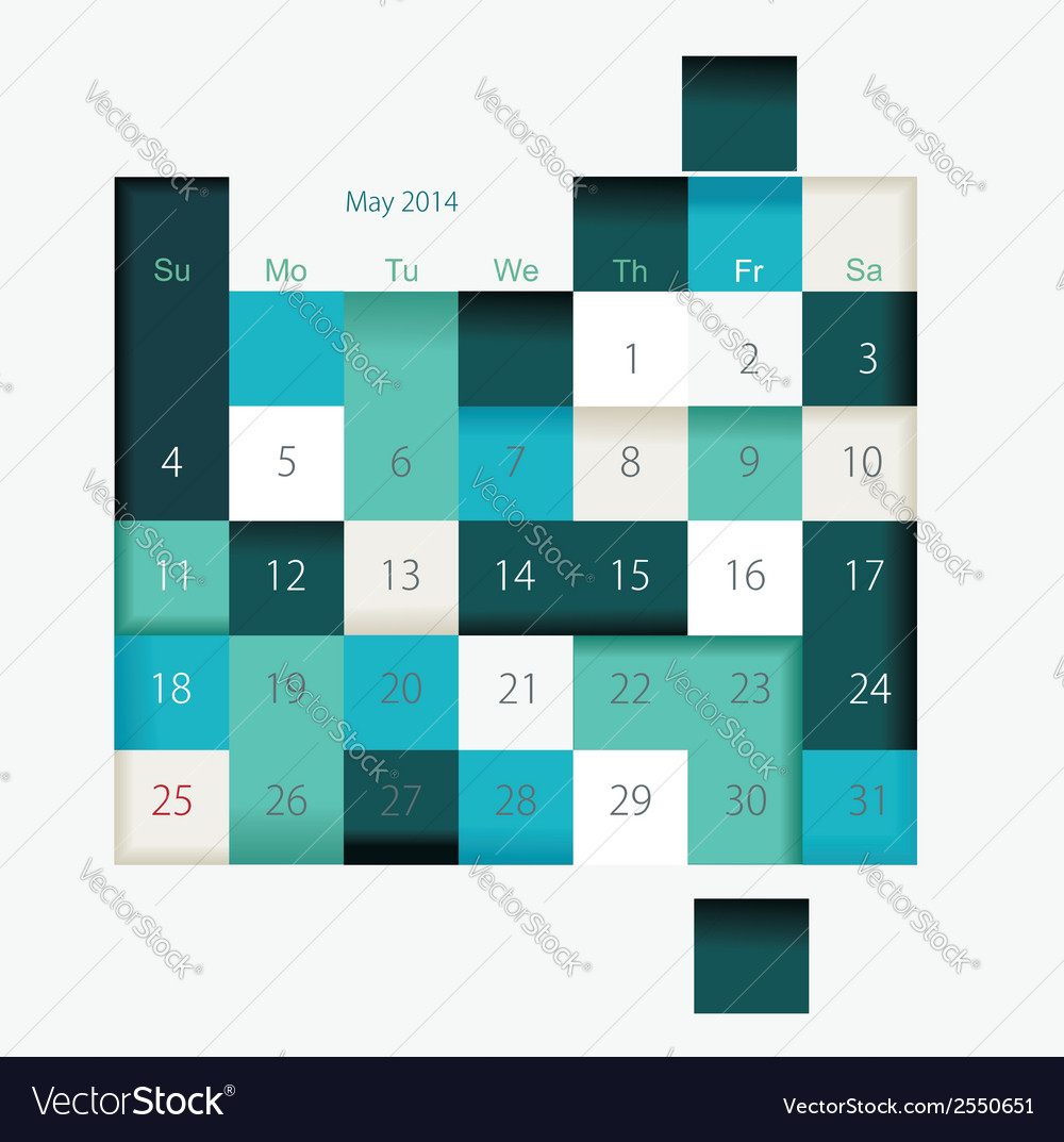 Calendar to schedule monthly convenient planner Vector Image