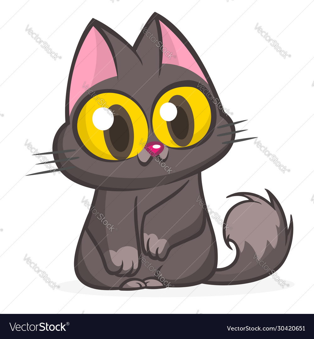 Cute and funny cartoon cat