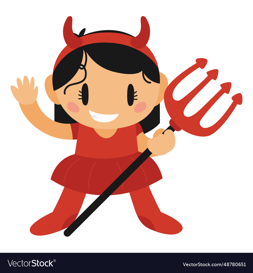 Devil halloween cartoon costume Royalty Free Vector Image