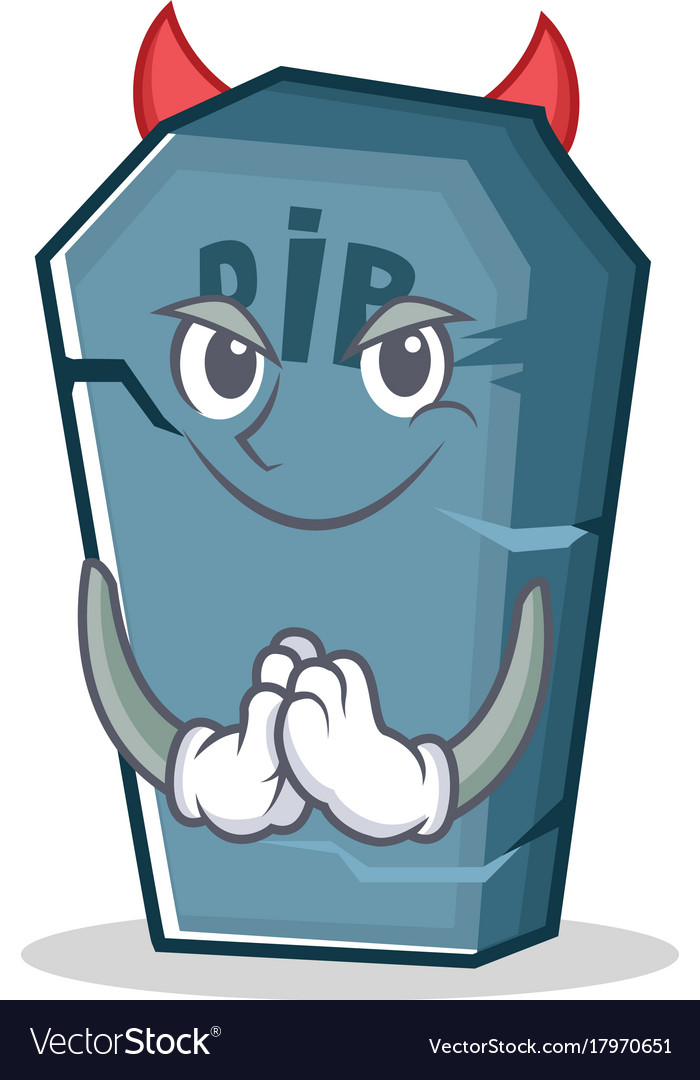 Devil tombstone character cartoon object Vector Image