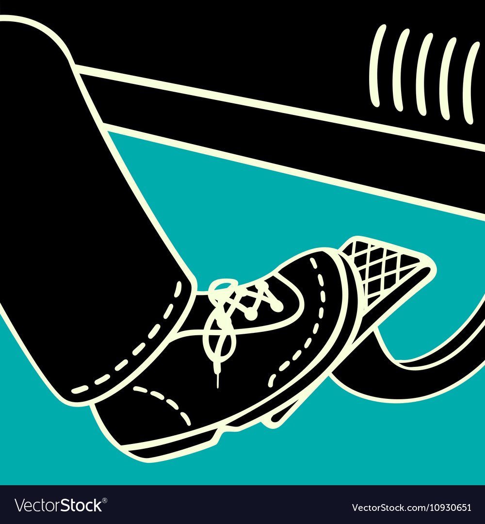 Foot On The Gas Pedal Royalty Free Vector Image